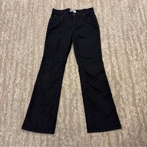 Signature Levi Strauss Jeans Womens 12 Long Black At Waist Bootcut Stretch Denim